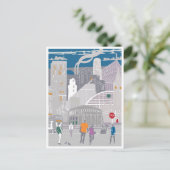 Postcard Manchester Illustration Artwork Postkarte (Stehend Vorderseite)