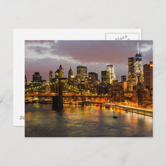 Postcard Manhattan Bridge, New York, USA Postkarte (Vorne/Hinten)