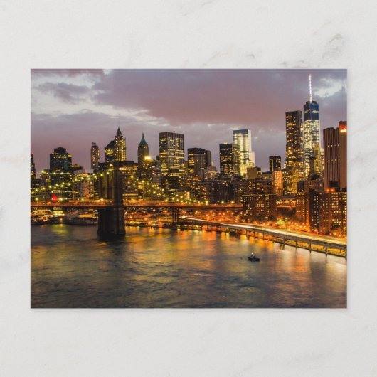 Postcard Manhattan Bridge, New York, USA Postkarte (Vorderseite)