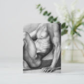 Postcard Masculine Art Male-nude Bodybuilder Model Postkarte (Stehend Vorderseite)