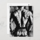 Postcard Masculine Bodybuilder Postkarte (Vorne/Hinten)