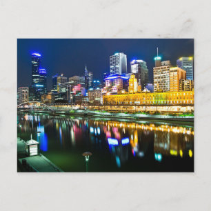 Postcard Melbourne, Australien, Nachts Postkarte