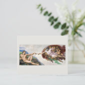 POSTCARD : MICHELANGELO: DIE ERRICHTUNG VON ADAM POSTKARTE (Stehend Vorderseite)