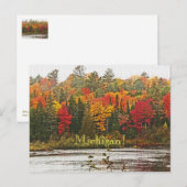 POSTCARD/MICHIGAN/VIBRANTE HERBSTFARBEN POSTKARTE (Vorne/Hinten)