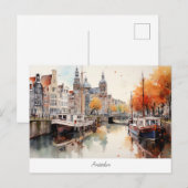 Postcard mit Amsterdam, Niederlande Postkarte (Vorne/Hinten)