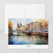 Postcard mit Amsterdam, Niederlande Postkarte (Vorne/Hinten)