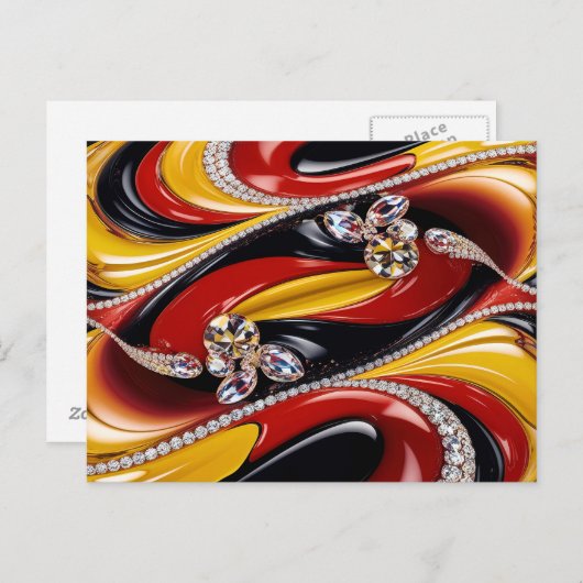 Postcard mit belgischem Farbdesign Postkarte (Vorne/Hinten)