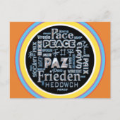 Postcard mit Chrom-Frieden in mehreren Sprachen Postkarte (Vorderseite)