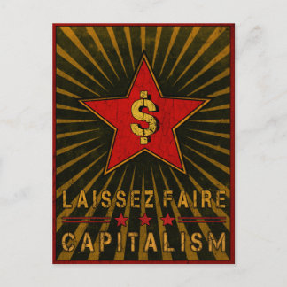 Postcard mit Laissez-Faire-Kapitalismus Grüße Postkarte