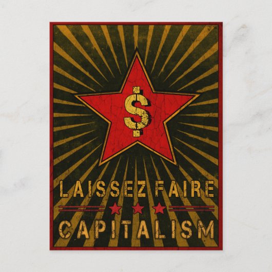 Postcard mit Laissez-Faire-Kapitalismus Grüße Postkarte (Vorderseite)