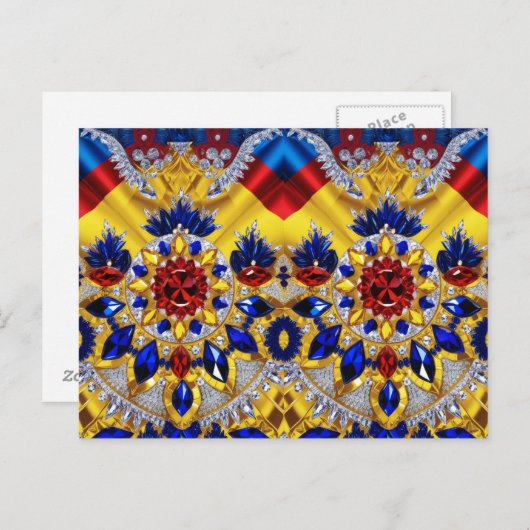 Postcard mit rumänischem Farbdesign Postkarte (Vorne/Hinten)