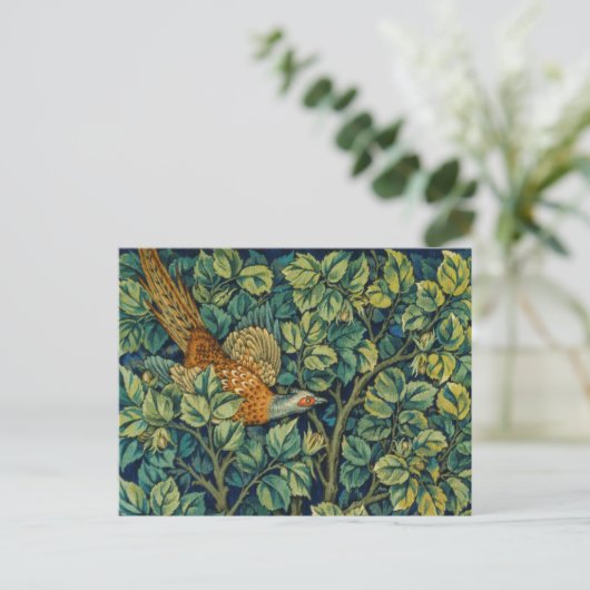 POSTCARD MIT WILLIAM MORRIS "PHEASANT" DESIGN POSTKARTE (Stehend Vorderseite)