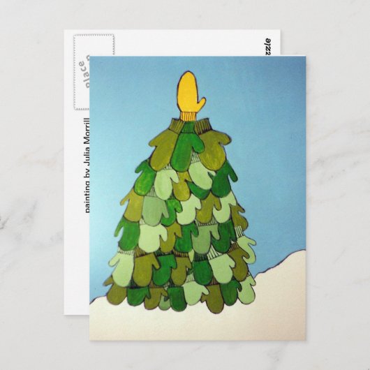 Postcard Mitten Tree Postkarte (Vorne/Hinten)