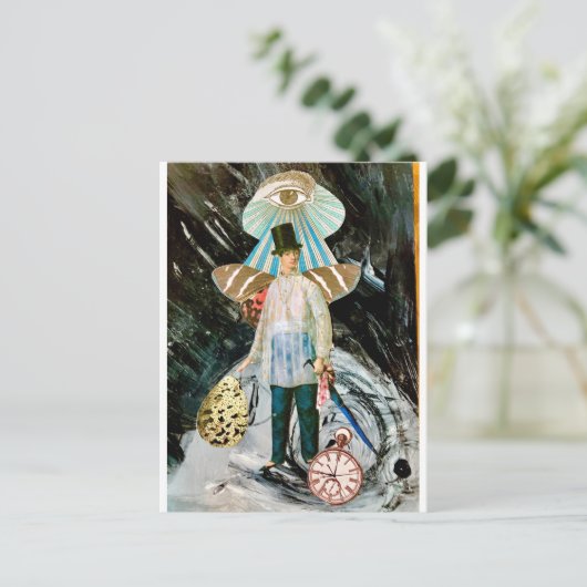 Postcard Mixed Media Collage Postkarte (Stehend Vorderseite)