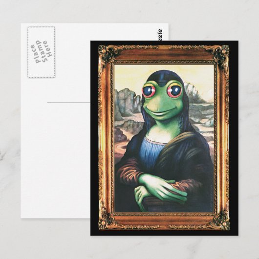 Postcard Mona Lisa Frog Postkarte (Vorne/Hinten)