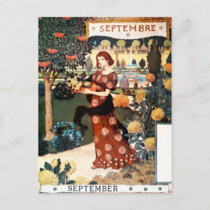 Postcard: Month of September - Septembre Postkarte