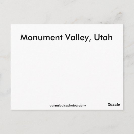 Postcard Monument Tal Utah Postkarte (Rückseite)
