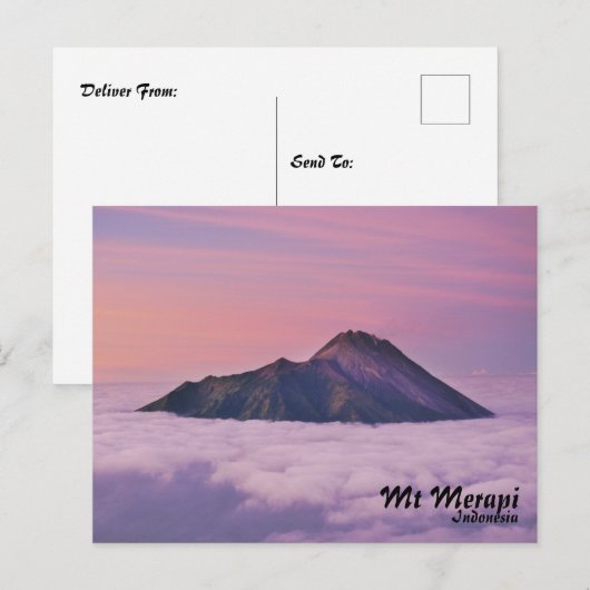 Postcard Mount Merapi Indonesien Postkarte (Vorne/Hinten)