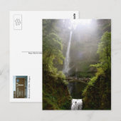 Postcard Multnomah Falls, Oregon, Wasserfall Postkarte (Vorne/Hinten)