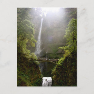Postcard Multnomah Falls, Oregon, Wasserfall Postkarte