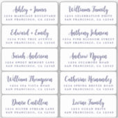 Postcard Navy Blue Script Guest Address Labels (Vorderseite)