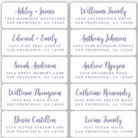 Postcard Navy Blue Script Guest Address Labels