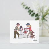 POSTCARD Newlyweds "Merry Me" Feiertagspostkarte (Stehend Vorderseite)