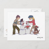 POSTCARD Newlyweds "Merry Me" Feiertagspostkarte (Vorne/Hinten)
