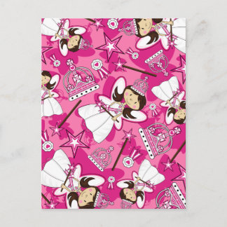 Postcard niedlich Royal Princess Pattern Postkarte