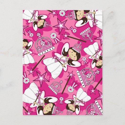 Postcard niedlich Royal Princess Pattern Postkarte (Vorderseite)