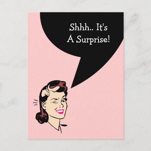 Postcard Niedlich Wink Surprise Party Postcard Hos Einladungspostkarte (Vorderseite)