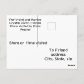 Postcard of Port Hotel Crystal River, Fl Postkarte (Rückseite)