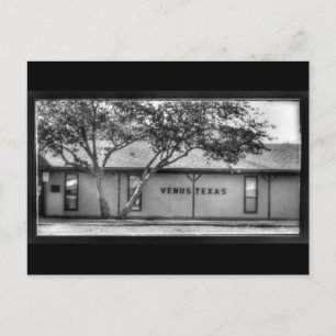 Postcard of Venus, TX building with tree Postkarte