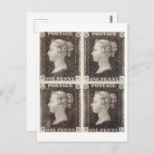 Postcard - Penny Black Postage-Briefmarke Postkarte (Vorne/Hinten)