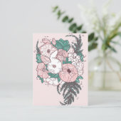 Postcard Peony Bunny Postkarte (Stehend Vorderseite)