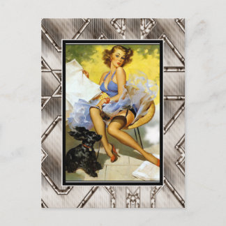Postcard Pin up Girls Art Vintage Retro Print Postkarte