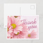 Postcard - Pink Daisy Vielen Dank Postkarte (Vorne/Hinten)