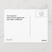 Postcard Point Fermin Leuchtturm San Pedro CA Park Postkarte (Rückseite)