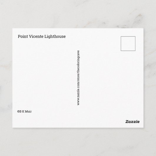Postcard - Point Vicente Lighthouse to Color Postkarte (Rückseite)