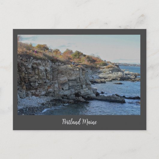Postcard Portland Maine Cliffs Feiertagspostkarte (Vorderseite)