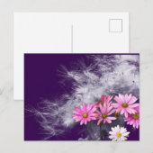 Postcard Postkarte Blumen und Distelsamen (Vorne/Hinten)