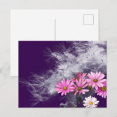 Postcard Postkarte Blumen und Distelsamen (Vorne/Hinten)