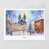 Postcard Prag Weihnachtsnacht in Tschechien Postkarte (Vorderseite)