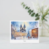 Postcard Prag Weihnachtsnacht in Tschechien Postkarte (Stehend Vorderseite)