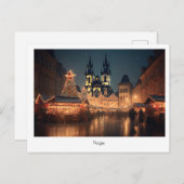 Postcard Prag Weihnachtsnacht in Tschechien Postkarte (Vorne/Hinten)