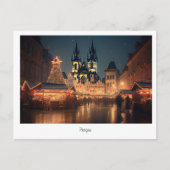 Postcard Prag Weihnachtsnacht in Tschechien Postkarte (Vorderseite)