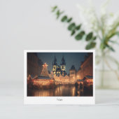 Postcard Prag Weihnachtsnacht in Tschechien Postkarte (Stehend Vorderseite)
