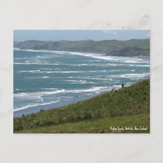Postcard, Raglan Beach, Neuseeland Postkarte (Vorderseite)