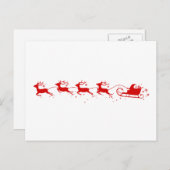 Postcard Reindeers and Santa Claus Feiertagspostkarte (Vorne/Hinten)