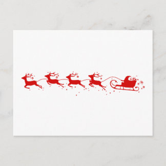 Postcard Reindeers and Santa Claus Feiertagspostkarte